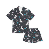 unicorn rainbows moon clound star pattern Kids' Boys' Girls' V-Neck Short Pajama Set