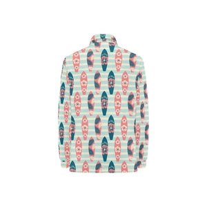 Surfboard Pattern Print Design 02 Women's Long Sleeve Polo Shirt