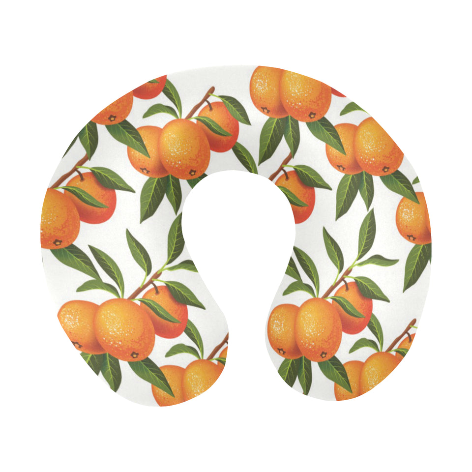 Oranges pattern background U-Shaped Travel Neck Pillow