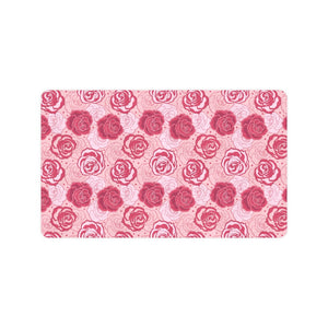 Rose Pattern Print Design 02 Doormat