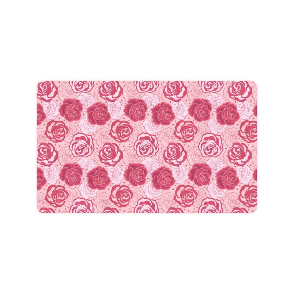 Rose Pattern Print Design 02 Doormat