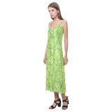 Slices of Lime pattern V-Neck Open Fork Long Dress