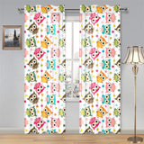 Color cute owl pattern Gauze Curtain