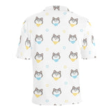 Cute Siberian Husky pattern Men's All Over Print Polo Shirt