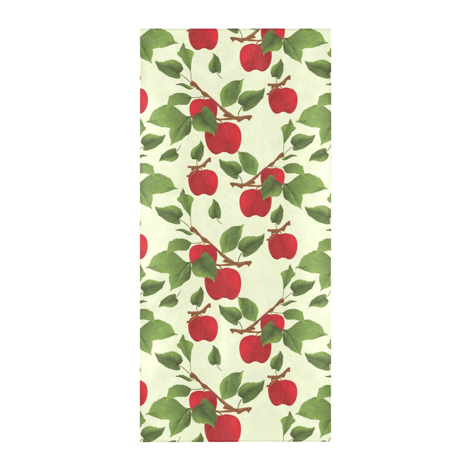 Red apples leaves pattern Beach Towel