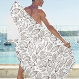 cacao beans leaves pattern Beach Towel