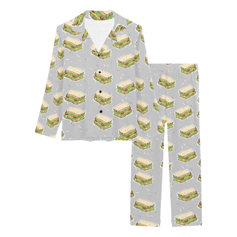 Sandwich Pattern Print Design 05 Women's Long Pajama Set