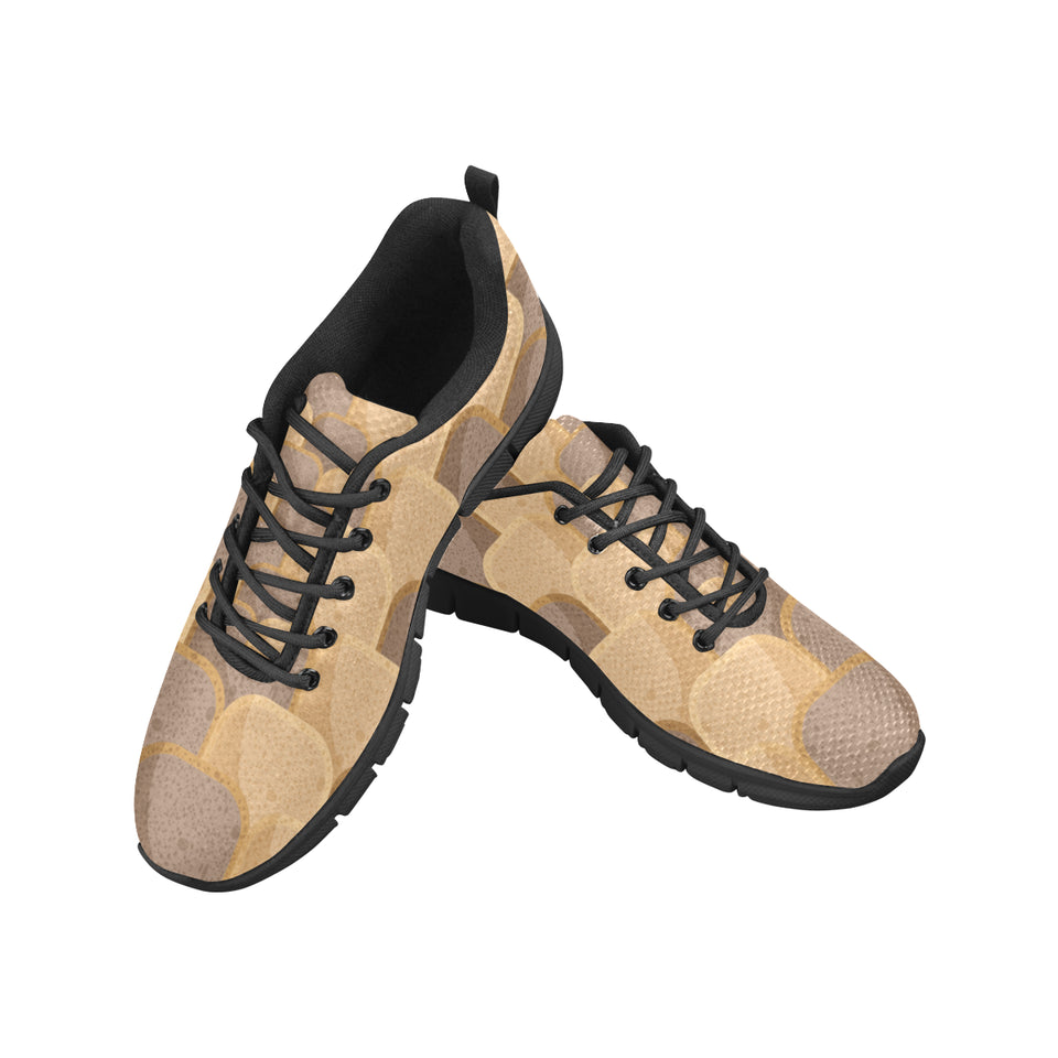 Bread Toast Pattern Print Design 04 Men's Breathable Sneakers ( Model 055)