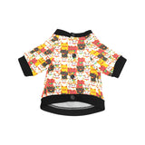Colorful Maneki neko cat pattern All Over Print Pet Dog Round Neck Fuzzy Shirt