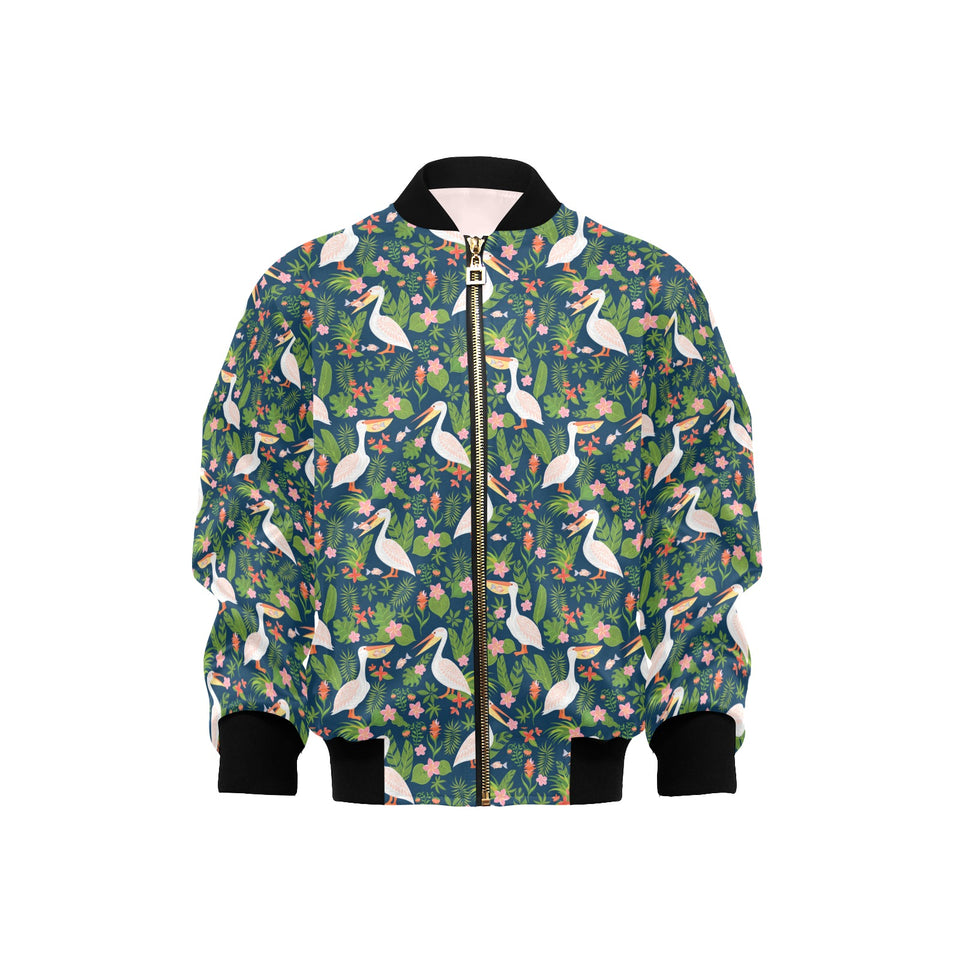 Pelican Pattern Print Design 05 Kids' Boys' Girls' Bomber Jacket