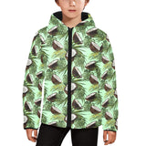 Coconut Pattern Print Design 02 Kids' Boys' Girls' Padded Hooded Jacket