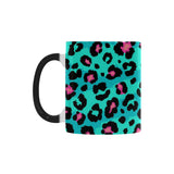 Green leopard skin print pattern Morphing Mug Heat Changing Mug