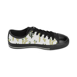 Cute cactus pattern Men's Low Top Canvas Shoes Black