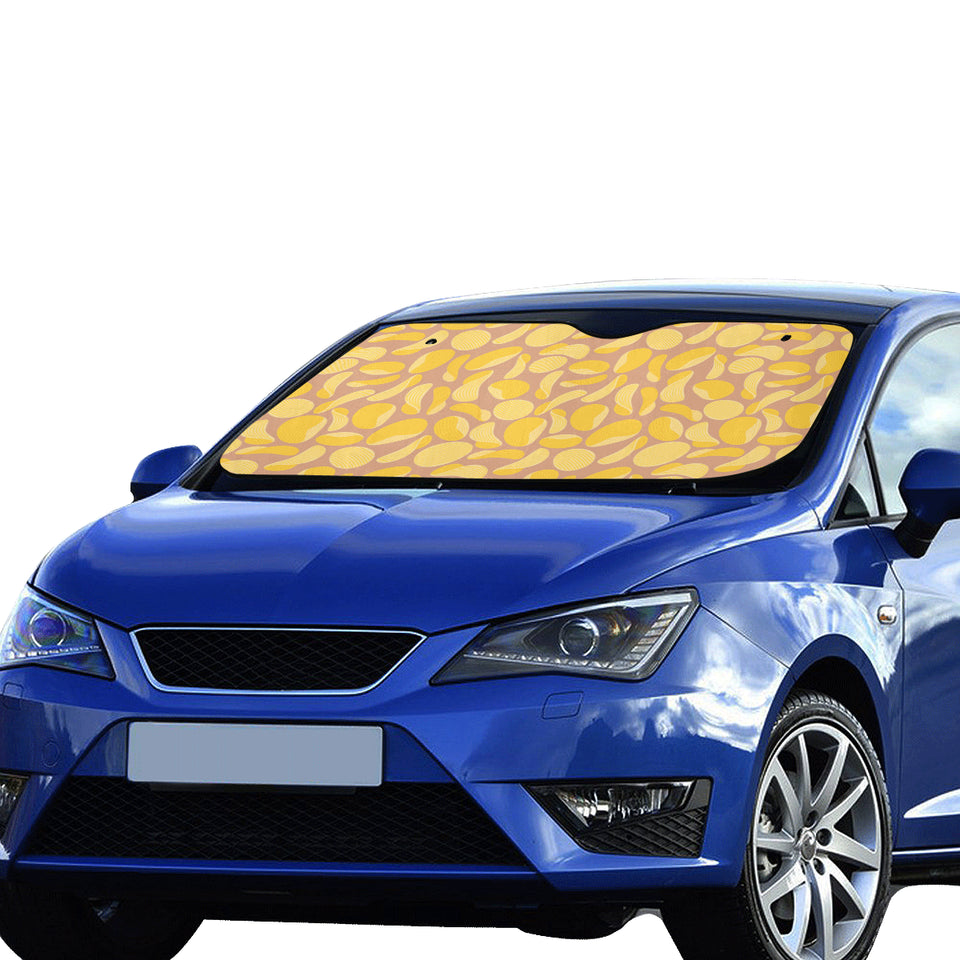 Potato Chips Pattern Print Design 01 Car Sun Shade