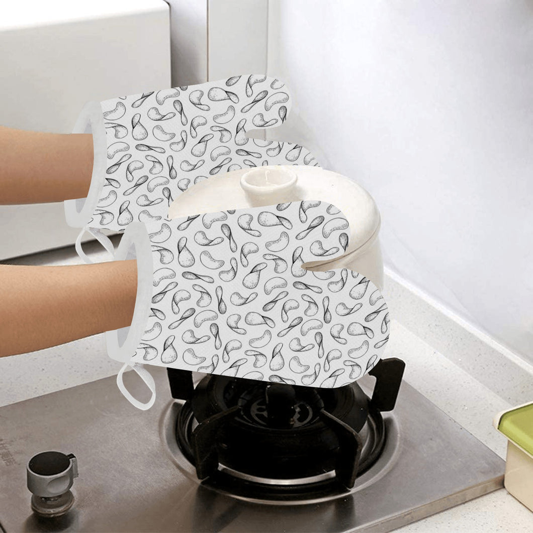 Potato Chips Pattern Print Design 04 Heat Resistant Oven Mitts