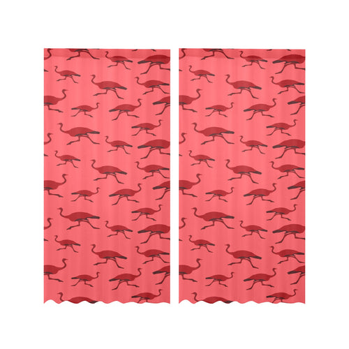 Ostrich Pattern Print Design 03 Gauze Curtain