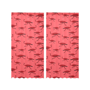 Ostrich Pattern Print Design 03 Gauze Curtain