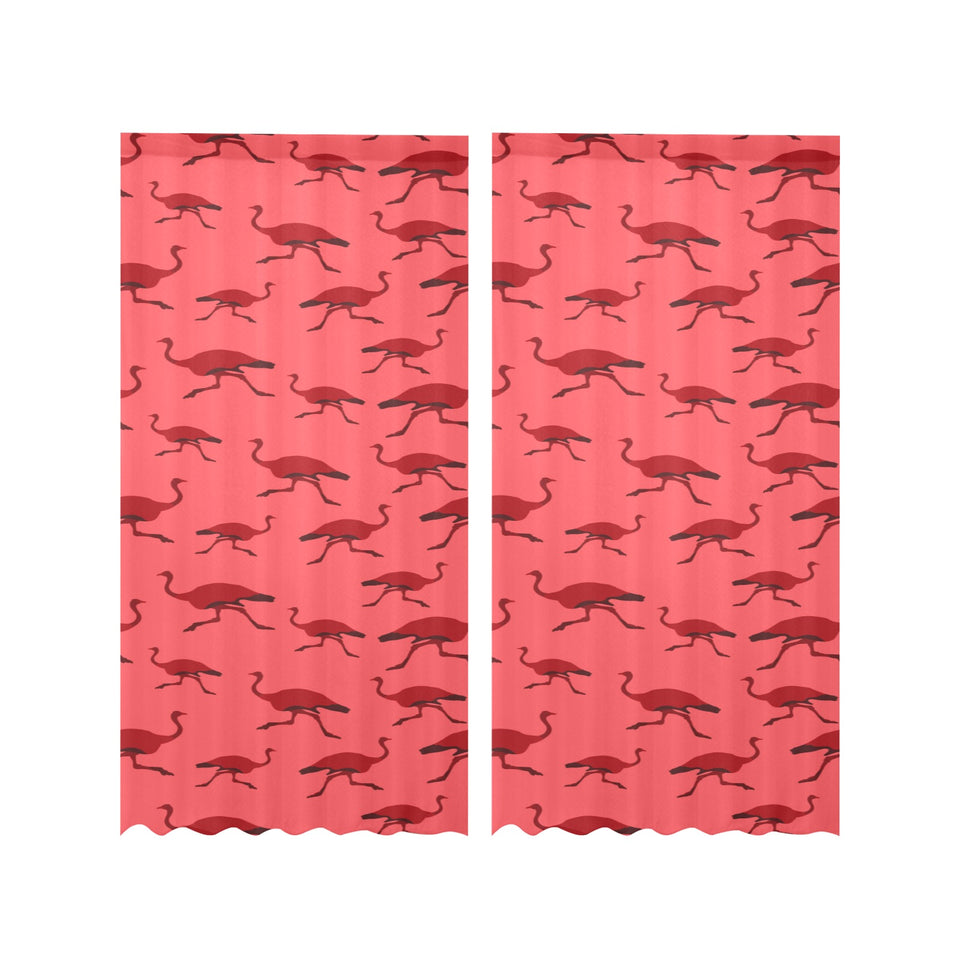 Ostrich Pattern Print Design 03 Gauze Curtain