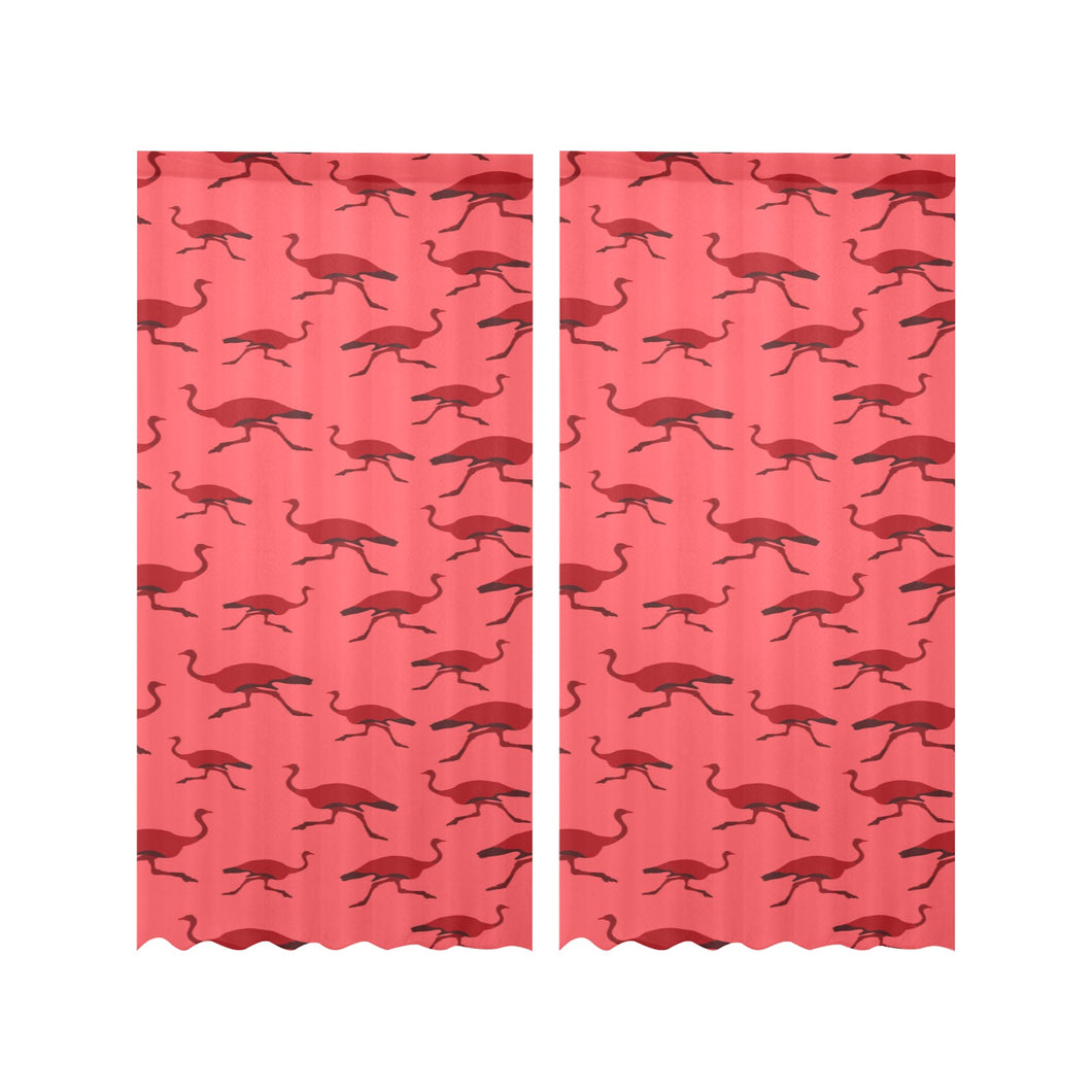 Ostrich Pattern Print Design 03 Gauze Curtain