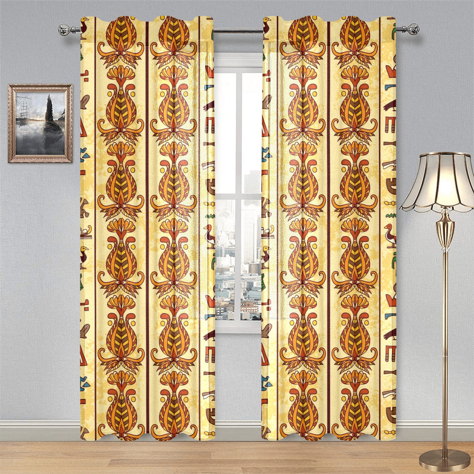 Egypt Hieroglyphics Pattern Print Design 04 Gauze Curtain
