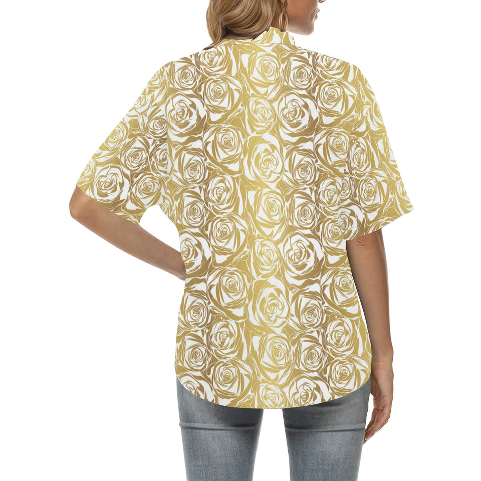 Rose Pattern Print Design 05 Women's All Over Print Hawaiian Shirt