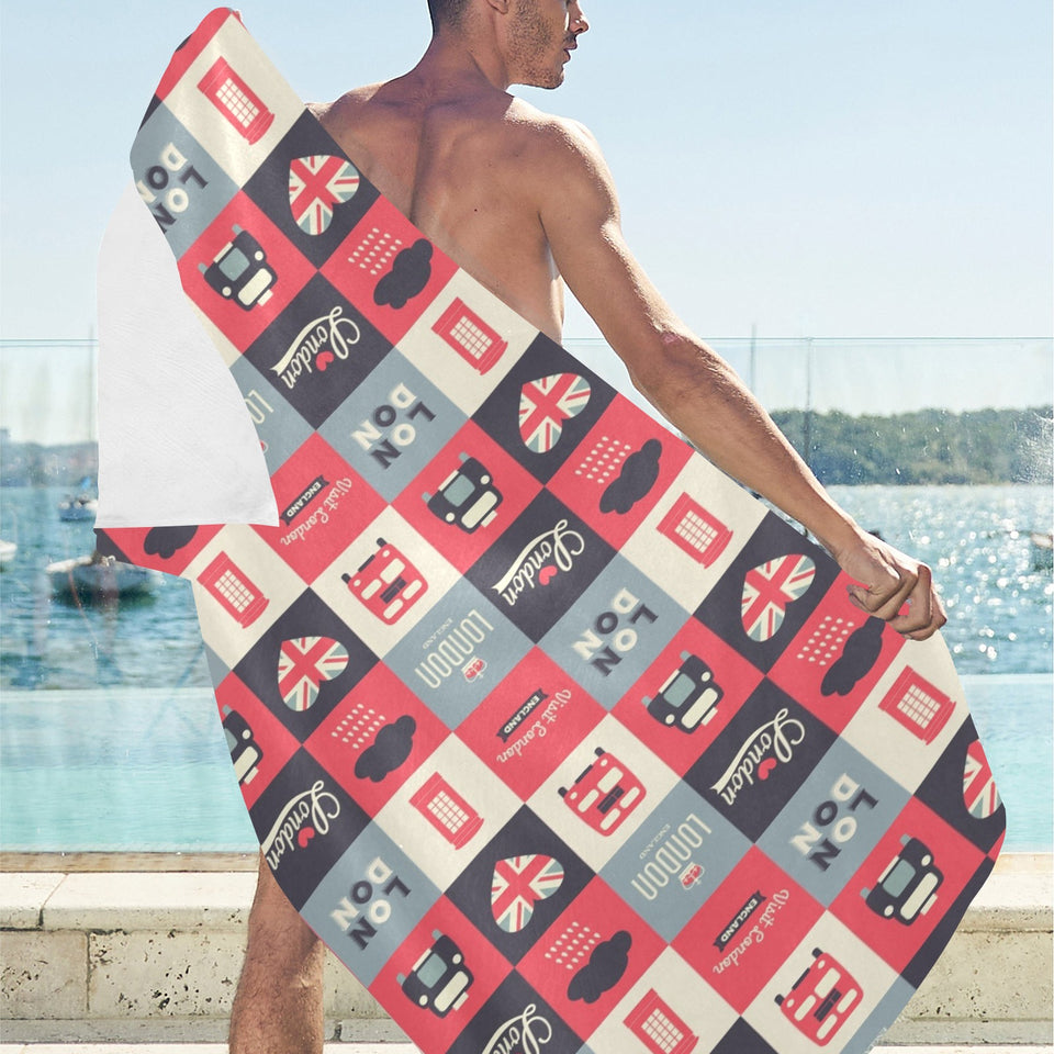 British Pattern Print Design 05 Beach Towel