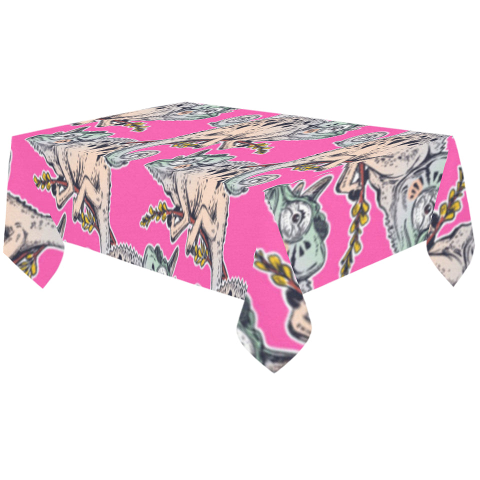 Chameleon lizard pattern pink background Tablecloth