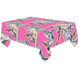 Chameleon lizard pattern pink background Tablecloth