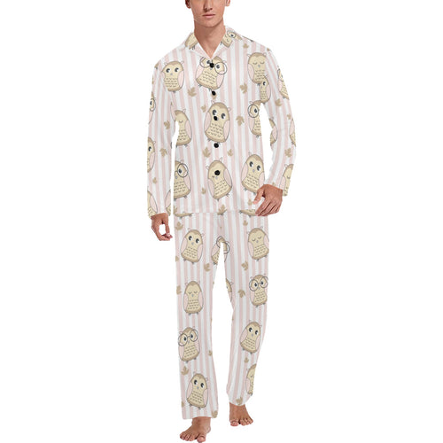 cute owl leaf Men's Long Pajama Set