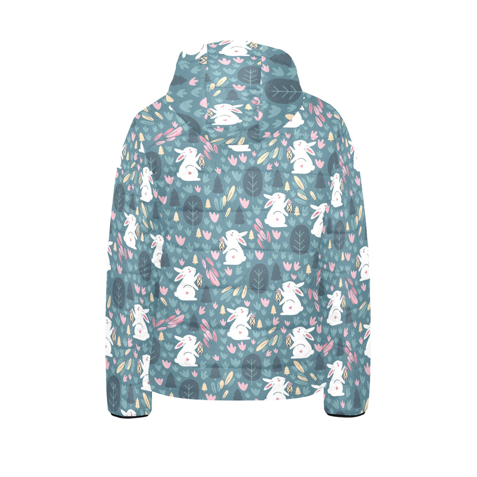 Cute rabbit pattern Kids' Boys' Girls' Padded Hooded Jacket