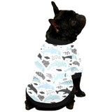 Cute dolphins Childish Style pattern All Over Print Pet Dog Round Neck Fuzzy Shirt