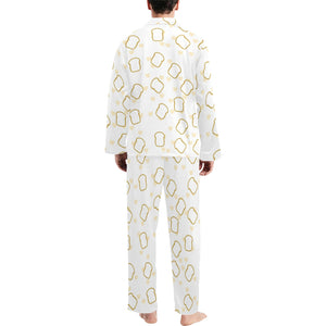 Bread Toast Pattern Print Design 01 Men's Long Pajama Set
