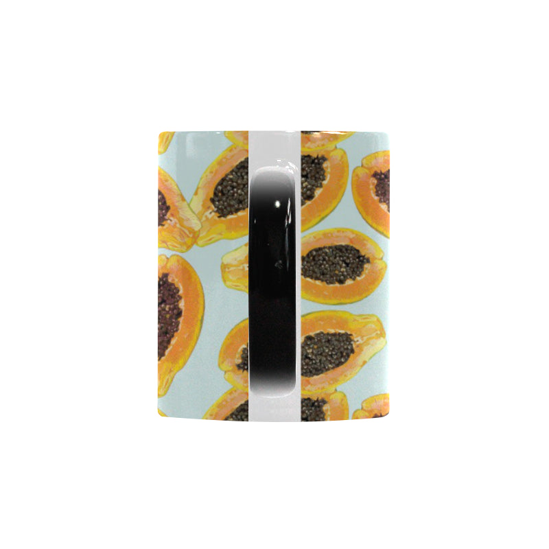 Watercolor papaya pattern Morphing Mug Heat Changing Mug