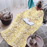 Rose Pattern Print Design 05 Blanket Robe with Sleeves