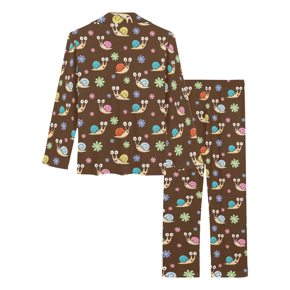 Snail Pattern Print Design 03 Women's Long Pajama Set