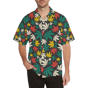 Canabis Marijuana Weed Pattern Print Design 02 Men's All Over Print Hawaiian Shirt (Model T58)