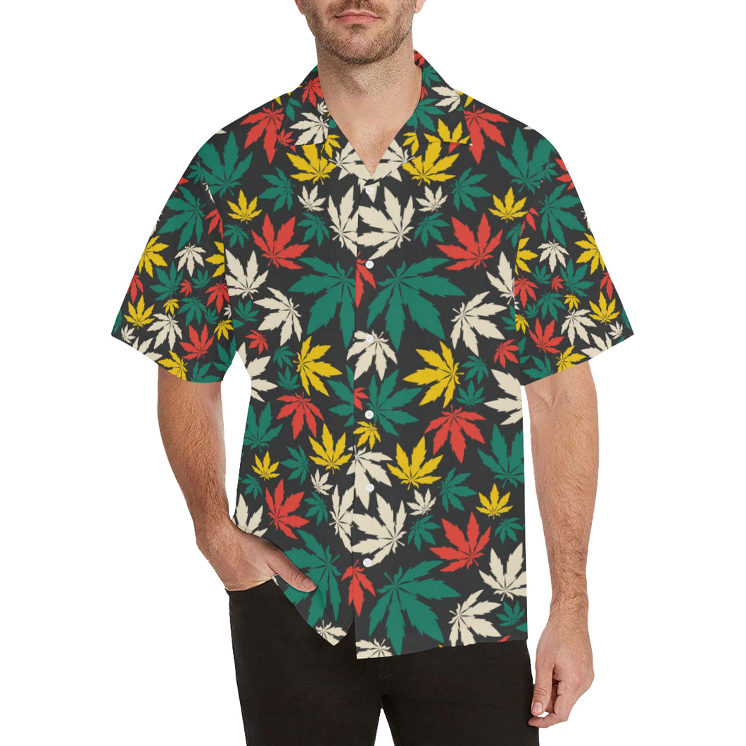 Canabis Marijuana Weed Pattern Print Design 02 Men's All Over Print Hawaiian Shirt (Model T58)