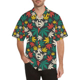 Canabis Marijuana Weed Pattern Print Design 02 Men's All Over Print Hawaiian Shirt (Model T58)