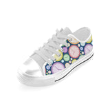 Colorful clock background Men's Low Top Canvas Shoes White