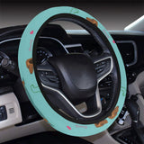 Dachshund decorative background Car Steering Wheel Cover