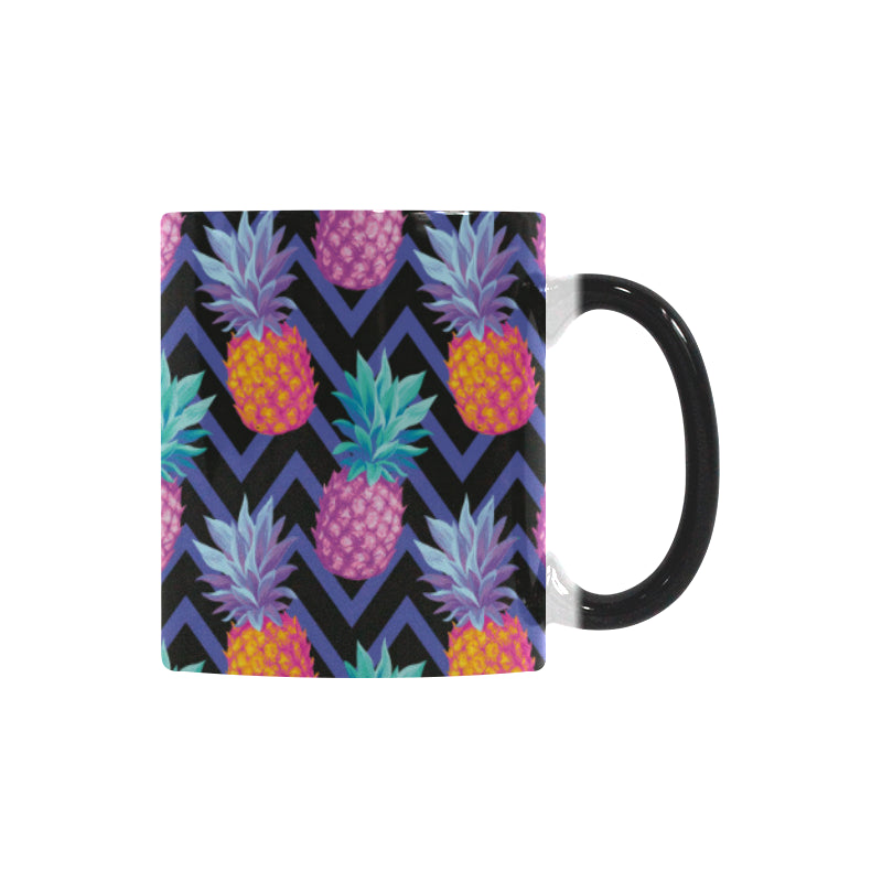 Pineapples pattern zigzag background Morphing Mug Heat Changing Mug