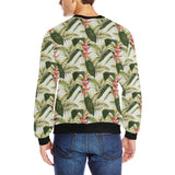 heliconia pattern Men's Crew Neck Sweatshirt