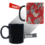 Zebra abstract red background Morphing Mug Heat Changing Mug
