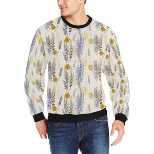 Lavender modern pattern blackground Men's Crew Neck Sweatshirt