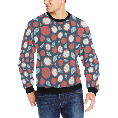 dragon fruits dark blue background Men's Crew Neck Sweatshirt