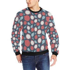 dragon fruits dark blue background Men's Crew Neck Sweatshirt