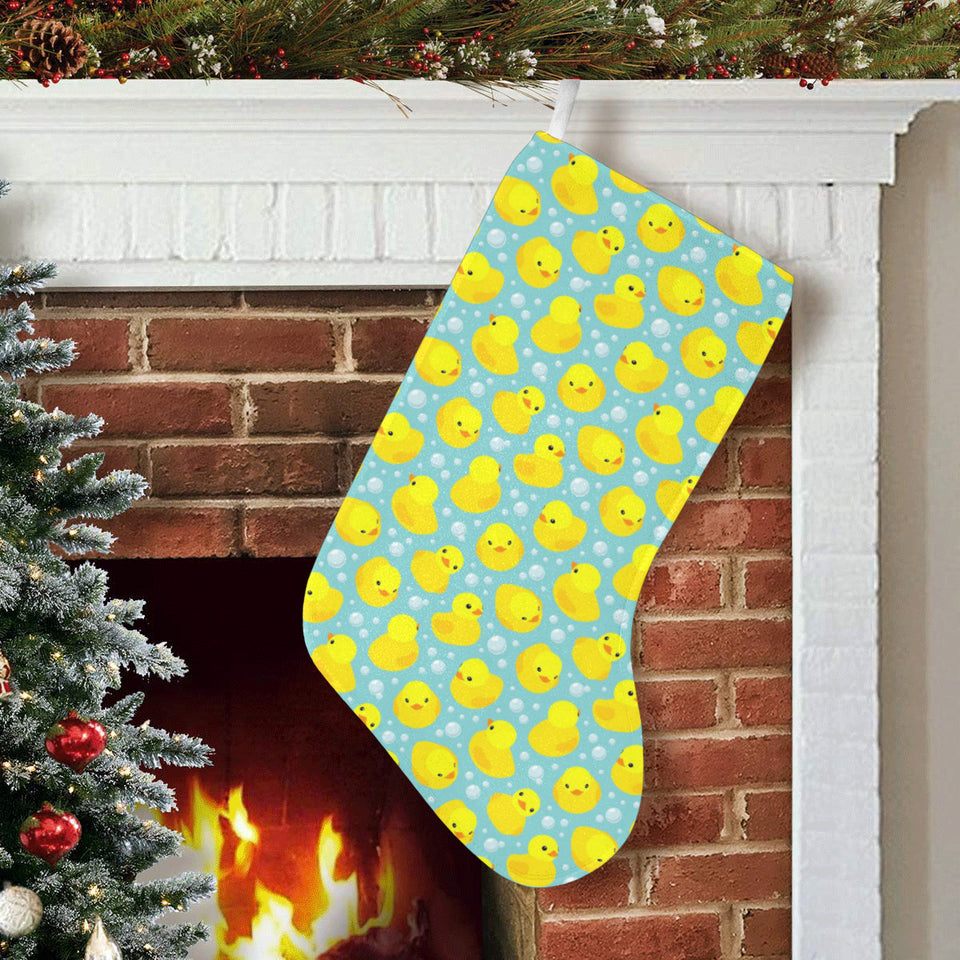 Duck Toy Pattern Print Design 03 Christmas Stocking