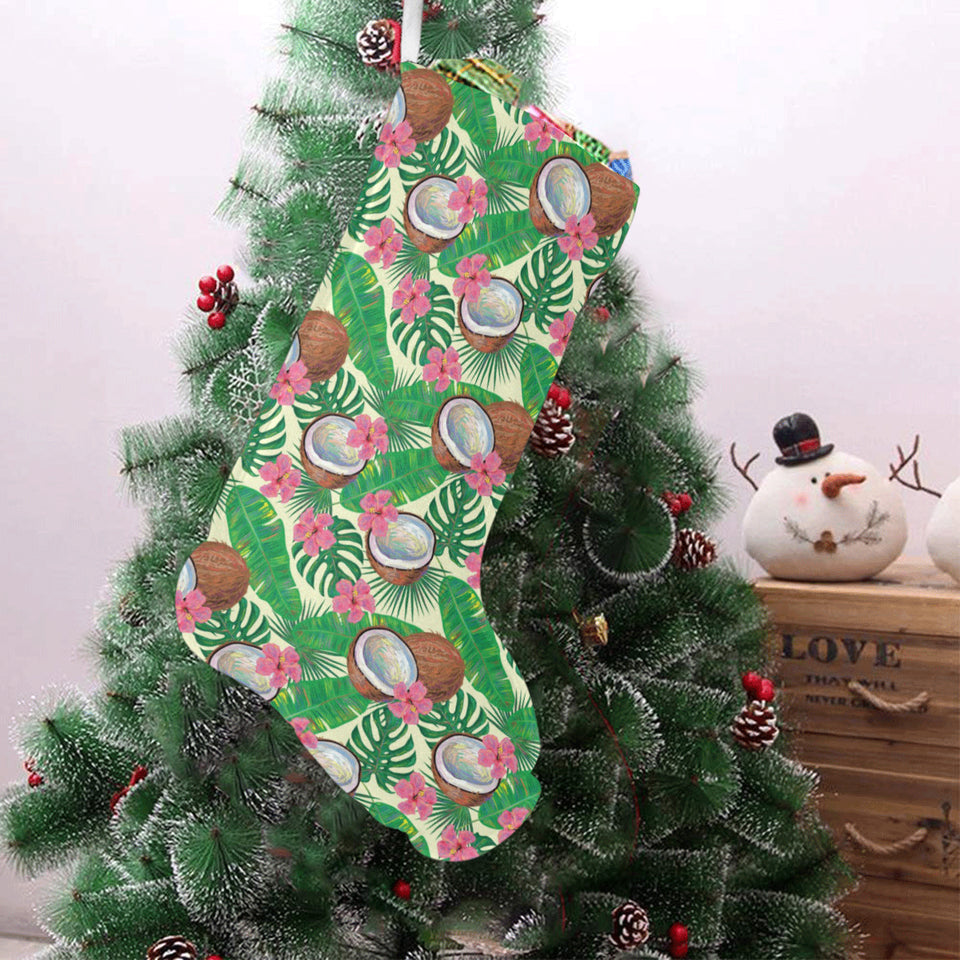 Coconut Pattern Print Design 01 Christmas Stocking