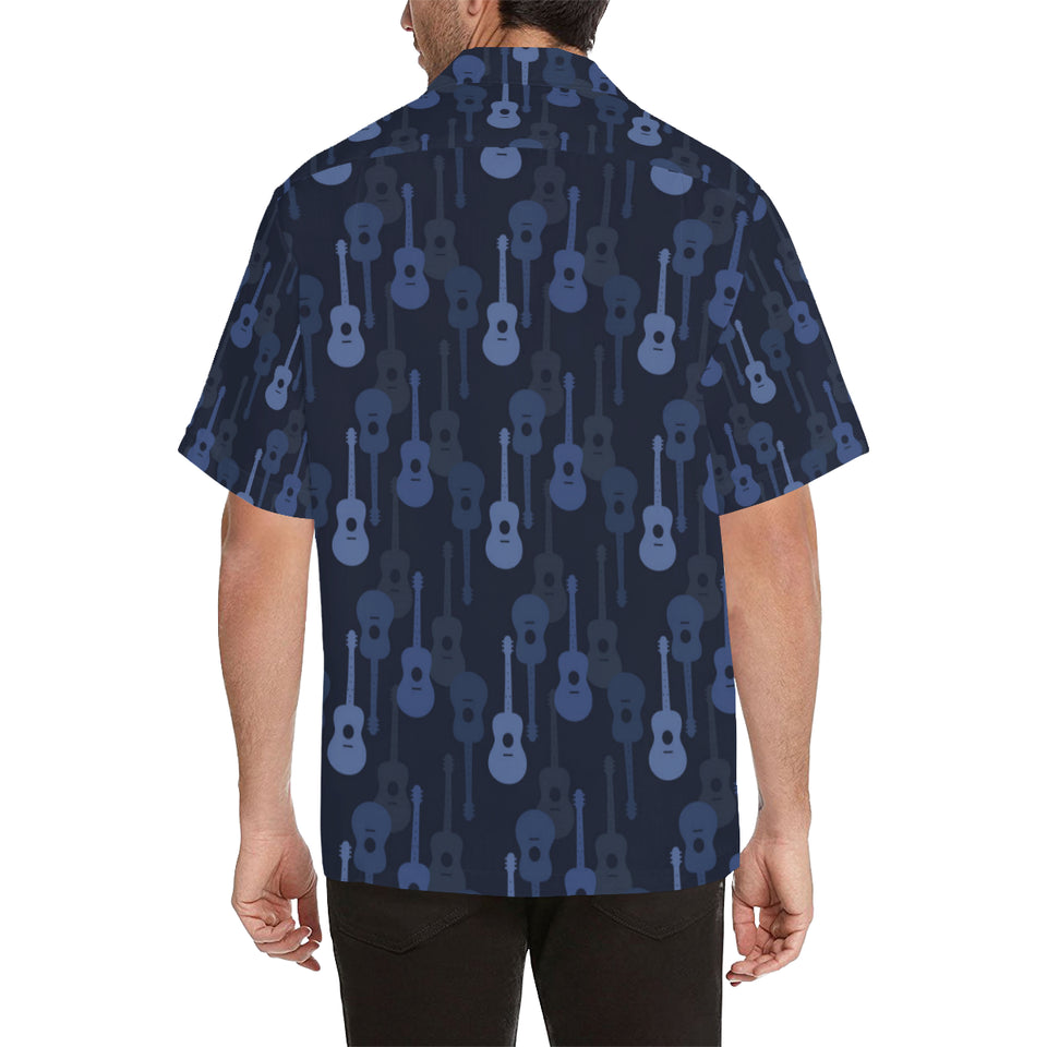 Blue Theme guitar pattern Men's All Over Print Hawaiian Shirt