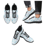 Blue Eiffel Tower Theme Pattern Print Design 01 Men's Breathable Sneakers ( Model 055)